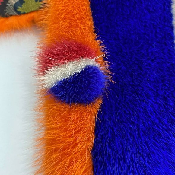 $5k RARE! ETRO Genuine Dyed Mink and Silk SHAWL WRAP STOLE SCARF 58" X 10" - Picture 3 of 9